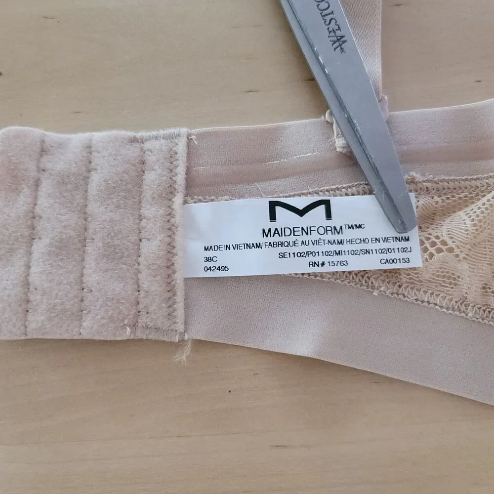 Maidenform Beige Essential Multiway Push Up Bra Sz 38c SE1102 Everyday Comfort